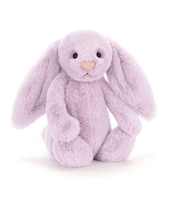 a purple stuffed animal rabbit