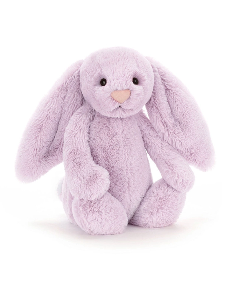 A purple stuffed animal rabbit