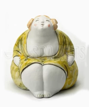 Soa Arts Lovely Girl in Yellow Ceramic Sculpture