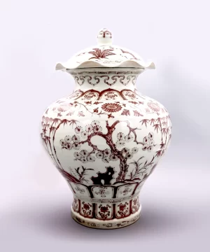 Ming Dynasty Hongwu Blue and White Lotus Pot Jar