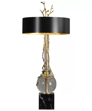 Elegant Crystal Table Lamps, Old Bronze