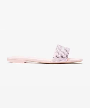 Alexander Wang Women's Pink Satin & Crystal Hotfix Vy Sandals