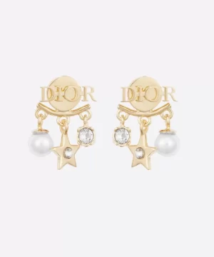 Dior Pearl Crystal Dio(r)evolution Earrings Aged Gold-20257635