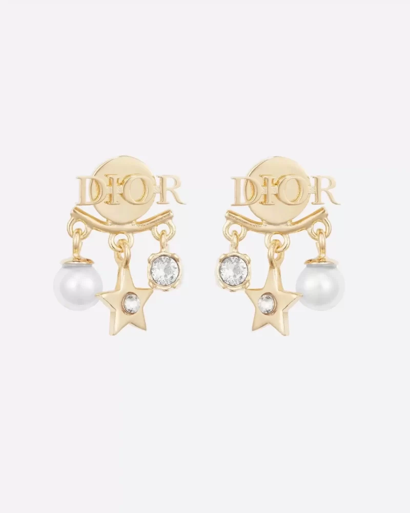 Dior Pearl Crystal Dio(r)evolution Earrings Aged Gold-20257635
