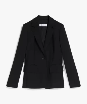 Max Mara Eva One-Button Front Peak-Lapel Wool Jacket-20246911