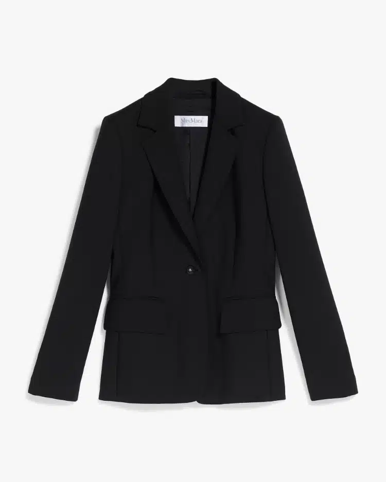 Max Mara Eva One-Button Front Peak-Lapel Wool Jacket-20246911