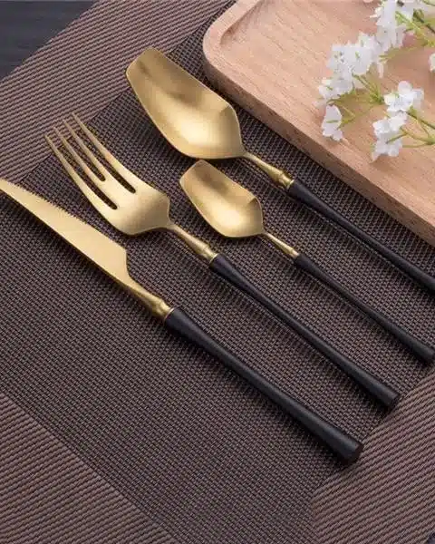 Modern Two Color Stainless Steel 4-Piece Serving Set-20219613