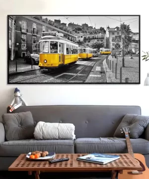 Photography Retro Yellow Bus, Wall Art-20219477