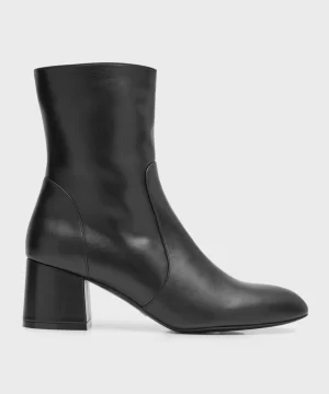 Stuart Weitzman Flareblock Leather Zip Ankle Booties-20551664