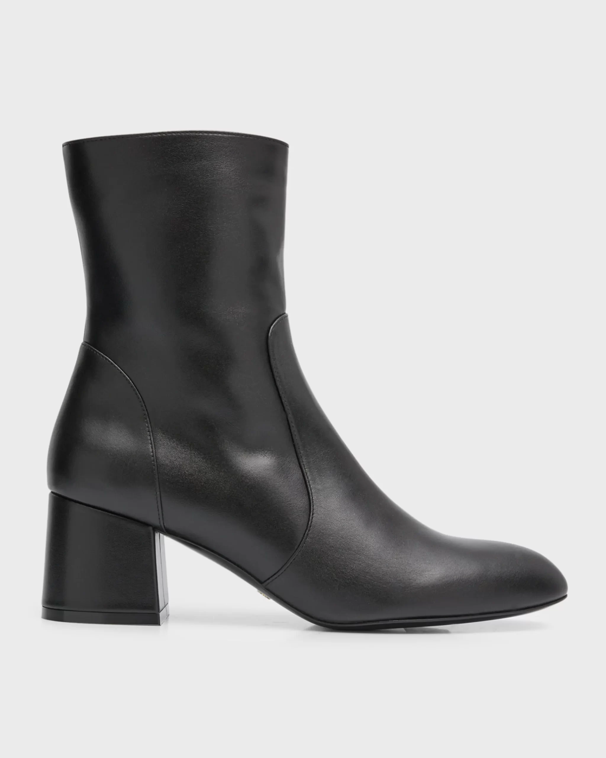 Stuart Weitzman Flareblock Leather Zip Ankle Booties-20551664