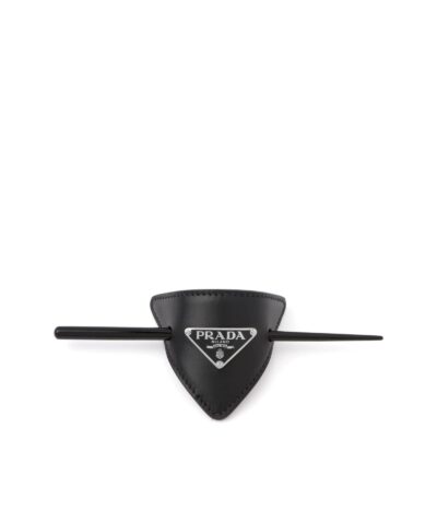 Prada White Leather Hair Clip - Image 8