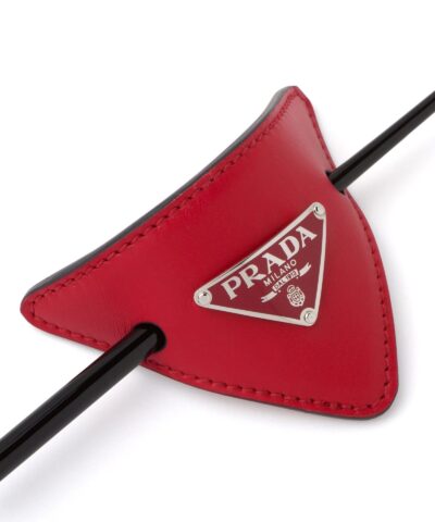 Prada White Leather Hair Clip - Image 3