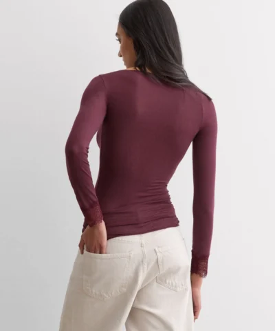 Intimissimi Ultralight Cashmere Lace Long Sleeve Shirt - Image 17
