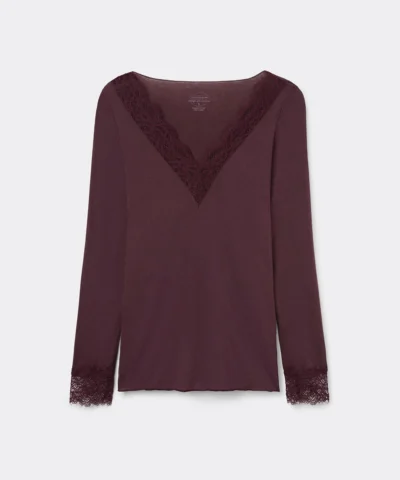Intimissimi Ultralight Cashmere Lace Long Sleeve Shirt - Image 15
