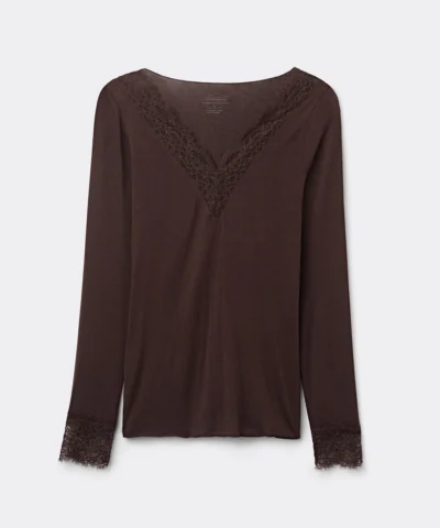 Intimissimi Ultralight Cashmere Lace Long Sleeve Shirt - Image 6