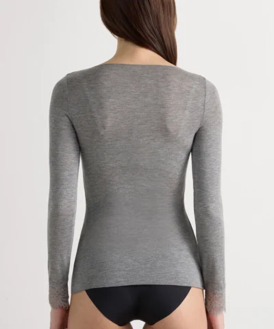 Alternative view of Intimissimi Ultralight Cashmere Lace Long Sleeve Shirt