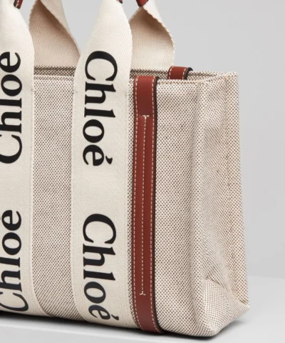 Alternative view of Chloe Small Woody Logo Canvas Shopper Tote Bag